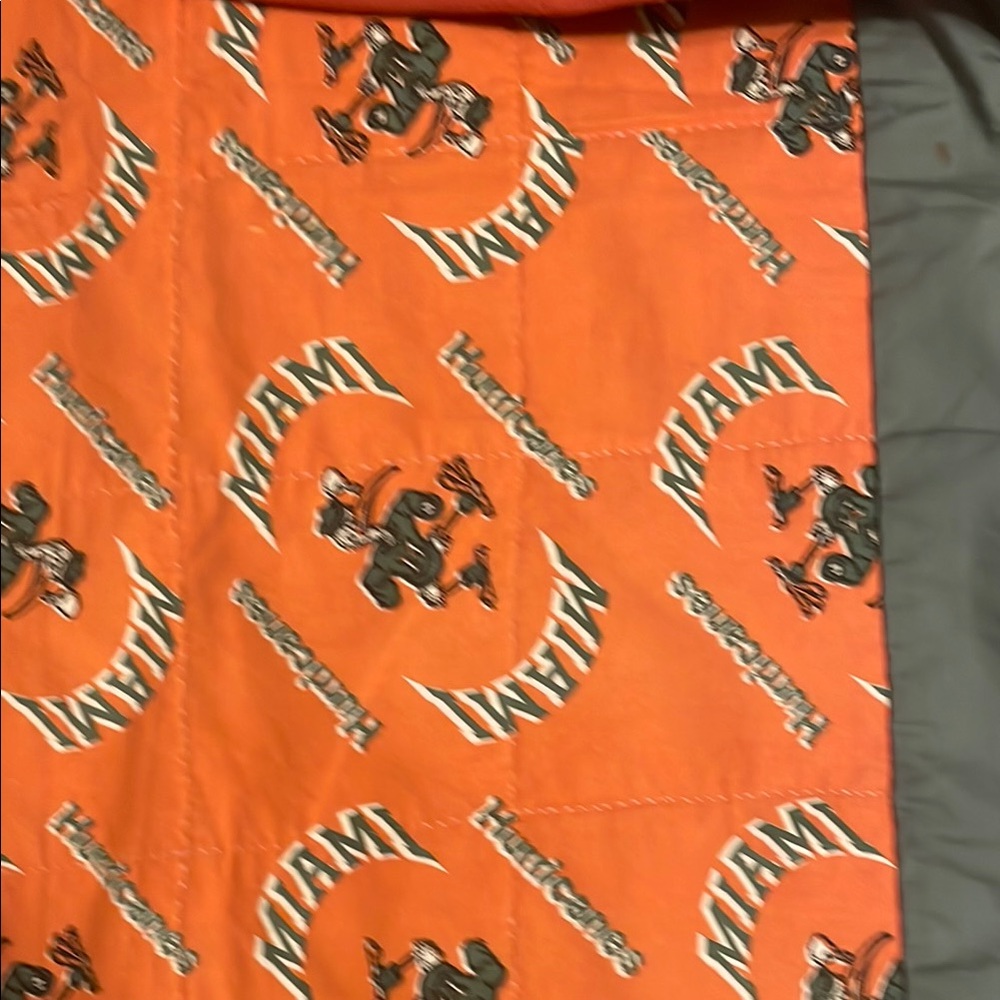 Miami Hurricanes Orange and Gray Throw Blanket